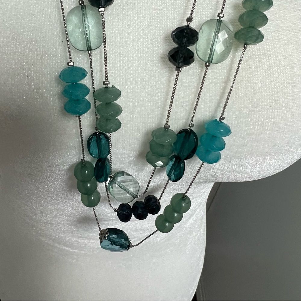 Multicolor Multistrand Beaded Station Necklace - image 4